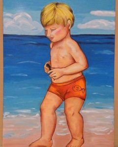 Bambino in riva al mare