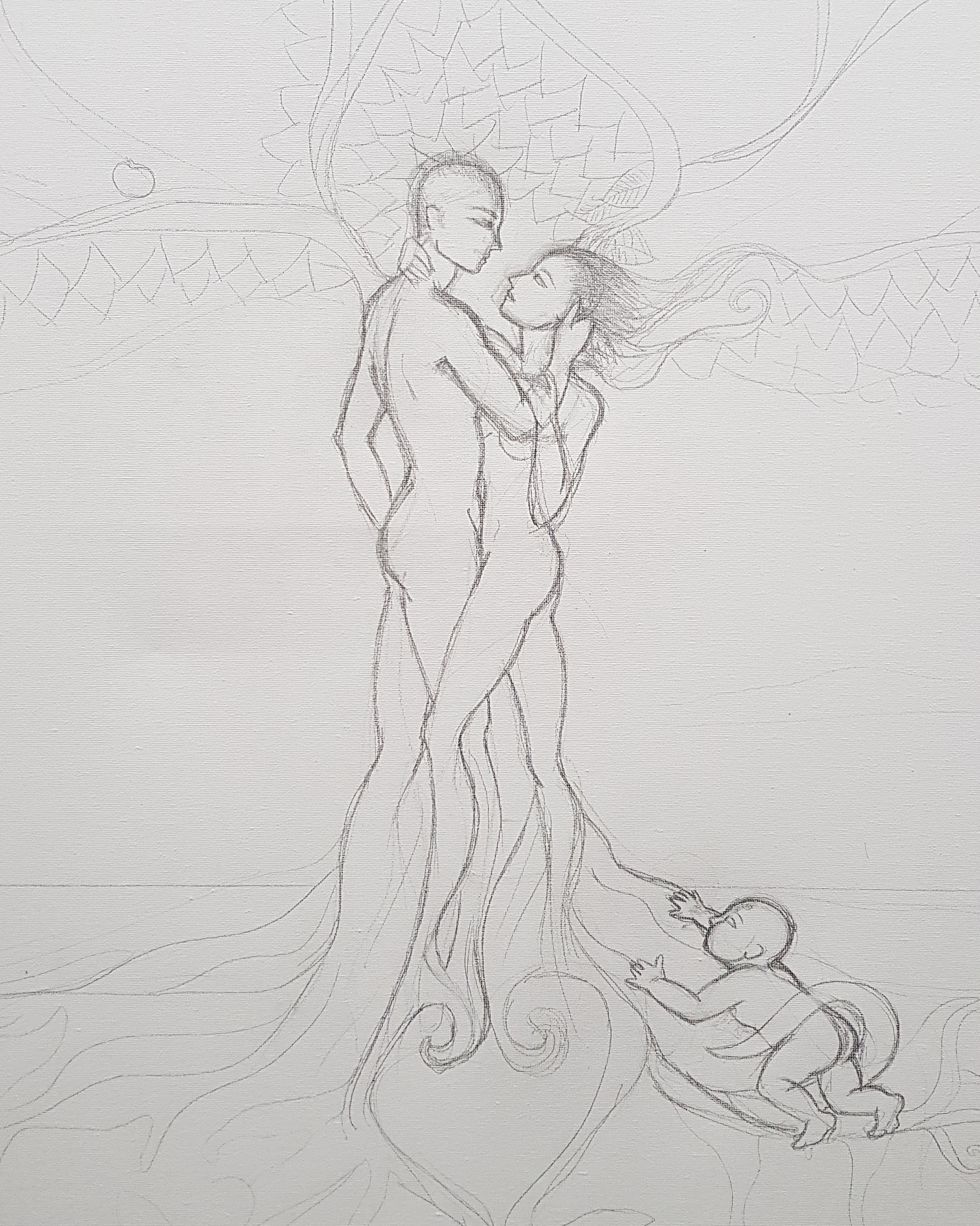 Disegno dipinto a mano albero